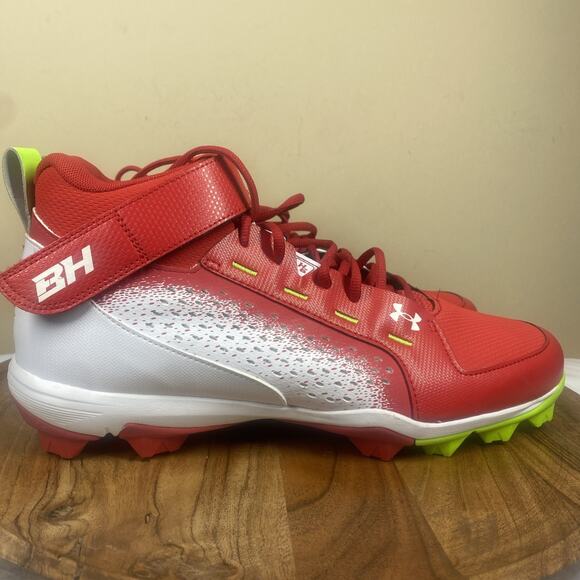 Under Armour Harper 6 Mid Mens White‎ And Red Size 13 Baseball Cleats main image 9